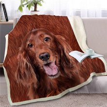 Load image into Gallery viewer, Bull Terrier Love Soft Warm Fleece Blanket - Series 2-Home Decor-Blankets, Bull Terrier, Dogs, Home Decor-Irish Setter-Medium-23