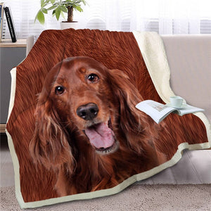 Bull Terrier Love Soft Warm Fleece Blanket - Series 2-Home Decor-Blankets, Bull Terrier, Dogs, Home Decor-Irish Setter-Medium-23