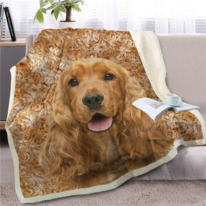 Bull Terrier Love Soft Warm Fleece Blanket - Series 2-Home Decor-Blankets, Bull Terrier, Dogs, Home Decor-Cocker Spaniel-Medium-24