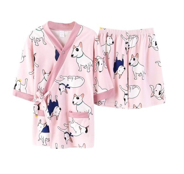Bull Terrier Love Summer Cotton Pajamas SetPajamas22038M