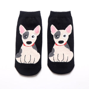 Bull Terrier Love Womens Ankle Length Socks-Apparel-Accessories, Bull Terrier, Dogs, Socks-Bull Terrier-1