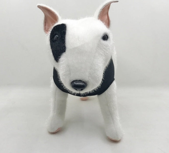image of a bull terrier stuffed animal plush toy - frontview
