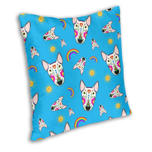 Bull Terriers and Rainbows Love Cushion Cover-Home Decor-Bull Terrier, Cushion Cover, Dogs, Home Decor-2