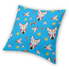 Load image into Gallery viewer, Bull Terriers and Rainbows Love Cushion Cover-Home Decor-Bull Terrier, Cushion Cover, Dogs, Home Decor-6