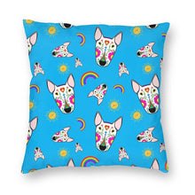 Load image into Gallery viewer, Bull Terriers and Rainbows Love Cushion Cover-Home Decor-Bull Terrier, Cushion Cover, Dogs, Home Decor-7