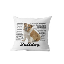 Load image into Gallery viewer, Image of an english bulldog cushion cover in the cutest bulldog design
