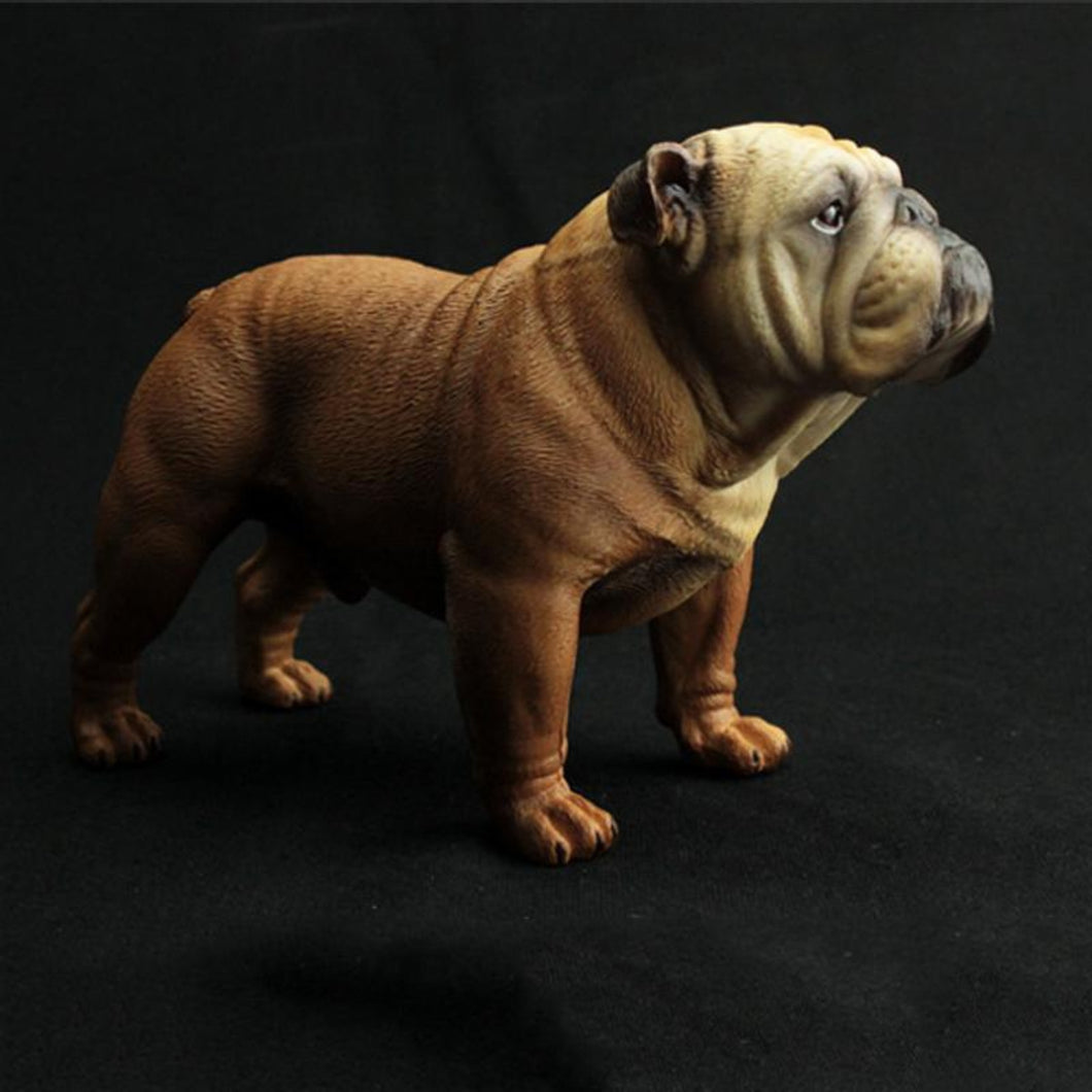 Image of a cutest brown color English Bulldog figurine made of PVC