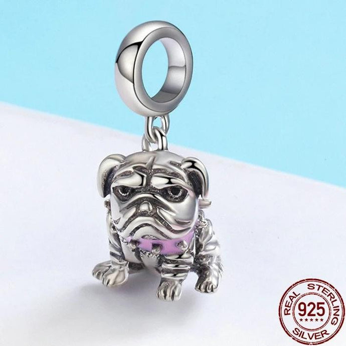 Image of a cutest Bulldog jewelry pendant made of 925 Sterling Silver