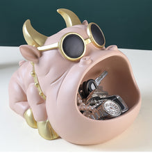 Load image into Gallery viewer, Image of a super cute bully style ears english bulldog piggy bank in the color peach