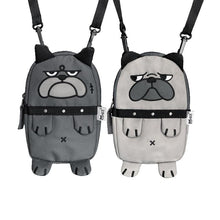 Load image into Gallery viewer, Image of two super-cute English Bulldog bags with a cutest Bulldog print in the color Khaki and Dark Grey