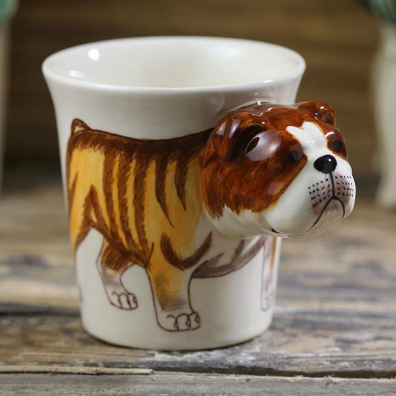 Image of a super-cute English Bulldog Mug in a unique 3D bulldog design