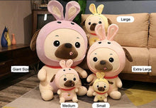 Load image into Gallery viewer, Bunny Ears Pug Huggable Plush Soft Toys (Small to Extra Large size)-Soft Toy-Dogs, Home Decor, Pug, Soft Toy, Stuffed Animal-6