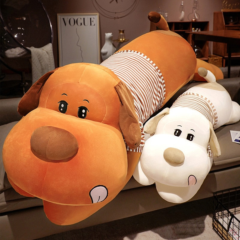 Button Nose Dog Stuffed Animal Huggable Plush Pillow (Medium to Giant