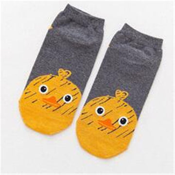Cartoon Bull Terrier Ankle Length Socks-Apparel-Accessories, Bull Terrier, Dogs, Socks-Chick - Yellow-2