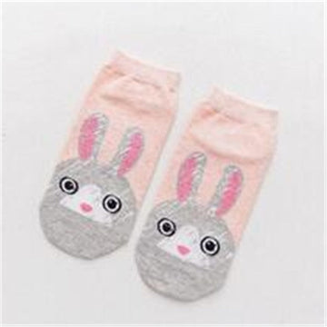 Cartoon Bull Terrier Ankle Length Socks-Apparel-Accessories, Bull Terrier, Dogs, Socks-Rabbit - Peeping Face-8