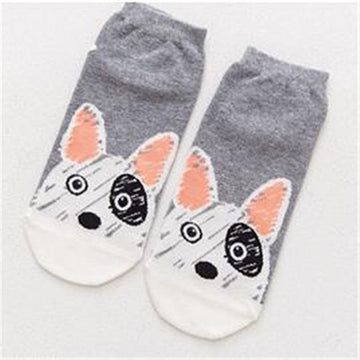 Cartoon Bull Terrier Ankle Length Socks-Apparel-Accessories, Bull Terrier, Dogs, Socks-Bull Terrier-1