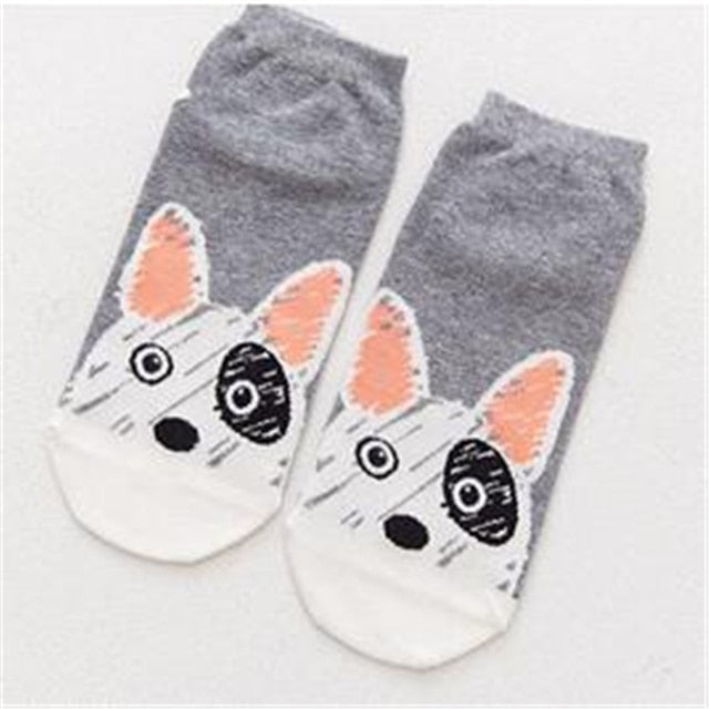 Cartoon Bull Terrier Ankle Length Socks-Apparel-Accessories, Bull Terrier, Dogs, Socks-Bull Terrier-1