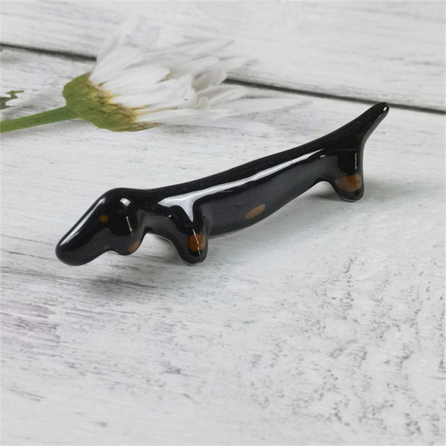 Ceramic Dachshund Tabletop Cutlery Holders-Home Decor-Cutlery, Dachshund, Dogs, Home Decor-Black and Tan-2