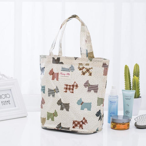 Checkered Schnauzer Love Cotton Tote BagAccessories