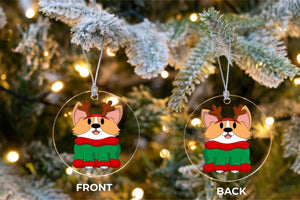 Cheerful Merry Corgi Christmas Tree Ornaments-Christmas Ornament-Christmas, Corgi, Dogs-8
