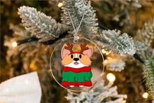 Load image into Gallery viewer, Cheerful Merry Corgi Christmas Tree Ornaments-Christmas Ornament-Christmas, Corgi, Dogs-9