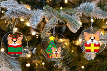 Load image into Gallery viewer, Cheerful Merry Corgi Christmas Tree Ornaments-Christmas Ornament-Christmas, Corgi, Dogs-1