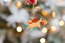 Load image into Gallery viewer, Cheerful Merry Golden Retriever Christmas Tree Ornaments-Christmas Ornament-Christmas, Dogs, Golden Retriever-With Red Scarf-3
