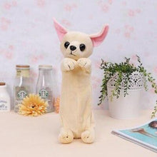 Load image into Gallery viewer, Image of an adorable Chihuahua pouch in the shape of Chihuahua made of soft plush fabric