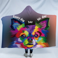 Load image into Gallery viewer, Image of a wearable Chihuahua fleece blanket