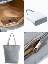 Load image into Gallery viewer, Image of the collage of inside and zipper of dog tote bag