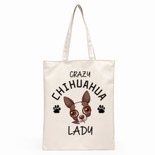 Load image into Gallery viewer, Chihuahua Love Canvas Tote Bags-Accessories-Accessories, Bags, Chihuahua, Dogs-Crazy Chihuahua Lady-1