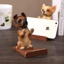 Load image into Gallery viewer, Chihuahua Love Resin and Wood Cell Phone HolderGerman Shepherd
