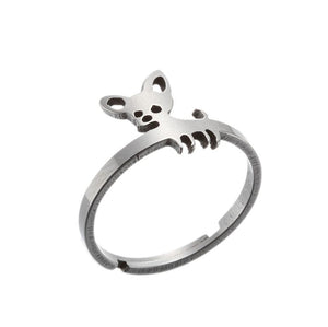Image of a silver Chihuahua ring