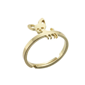 Image of a Gold Chihuahua ring