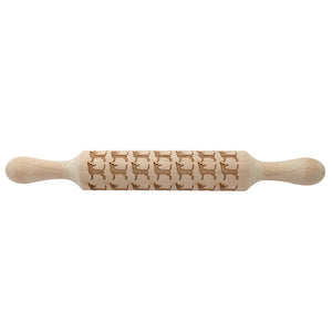 Image of a chihuahua design wooden rolling pin