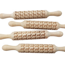 Load image into Gallery viewer, Image of four dog design wooden rolling pins