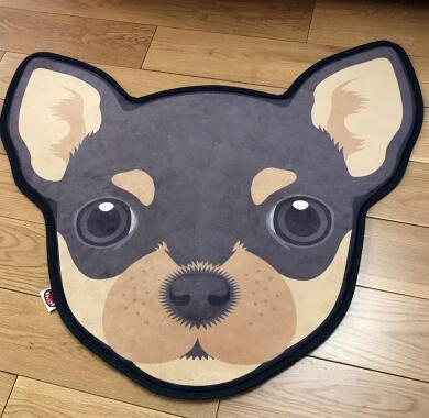 Image of an adorable Chihuahua rug in the cutest Chihuahua face