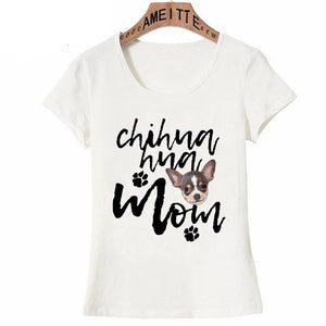 Image of a cutest Chihuahua t-shirt with a small Chihuahua and the text which says "Chihahua Mom"