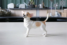 Load image into Gallery viewer, Image of a beautiful standing Chihuahua figurine in the color Gold &amp; White