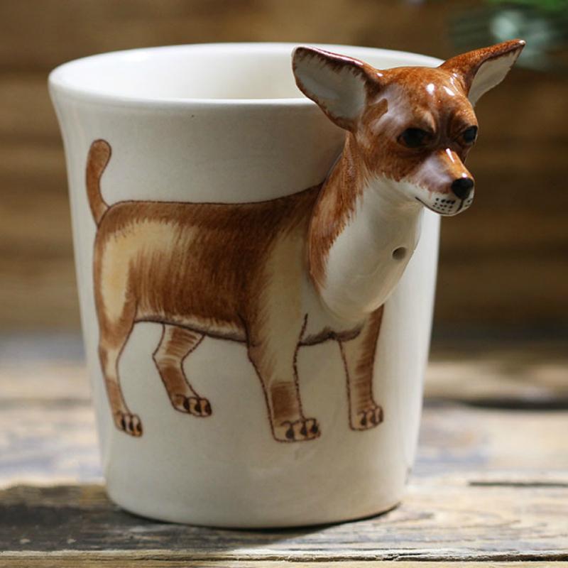 Image of a super-cute Chihuahua mug, featuring a unique 3D Chihuahua design