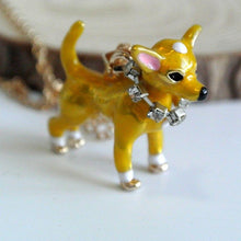 Load image into Gallery viewer, Image of a cutest Chihuahua necklace with a 3D golden Chihuahua pendant design