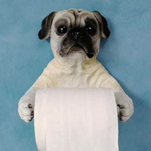 Chocolate and Fawn Pug Love Toilet Roll Holders-Home Decor-Bathroom Decor, Dogs, Home Decor, Pug-Fawn-1