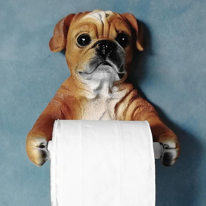 Chocolate and Fawn Pug Love Toilet Roll Holders-Home Decor-Bathroom Decor, Dogs, Home Decor, Pug-Chocolate-2