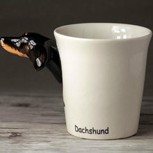 Load image into Gallery viewer, Image of coffee mug with dachshund
