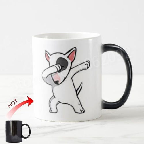 Color Changing Dabbing Bull Terrier Coffee MugMug