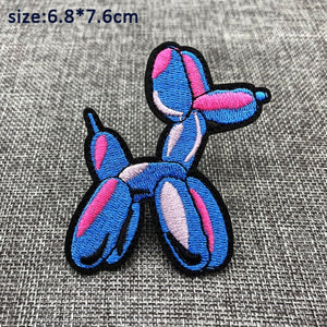 Colorful Balloon Poodle Embroidered Patches-Accessories-Accessories, Dogs, Patch, Poodle-Blue-3