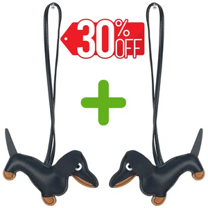 Image of two black and tan dachshund accessories