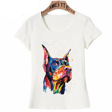 Load image into Gallery viewer, Colorful Doberman Love Womens T Shirt-Apparel-Apparel, Doberman, Dogs, T Shirt, Z1-2