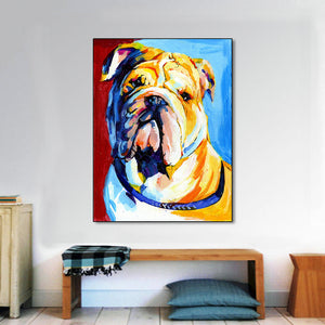Colorful English Bulldog Love Canvas Print Poster-Home Decor-Dogs, English Bulldog, Home Decor, Poster-3