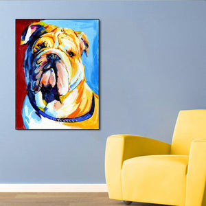 Colorful English Bulldog Love Canvas Print Poster-Home Decor-Dogs, English Bulldog, Home Decor, Poster-4